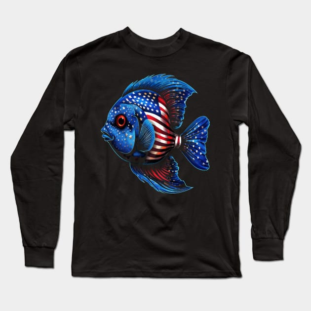 Patriotic Blue Tang Long Sleeve T-Shirt by JH Mart